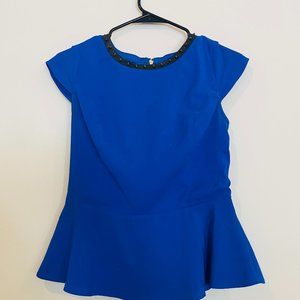 CUTE SEXY ROYAL BLUE PEPLUM TOP